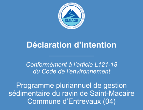 Déclaration d’intention SMIAGE – Commune d’Entrevaux