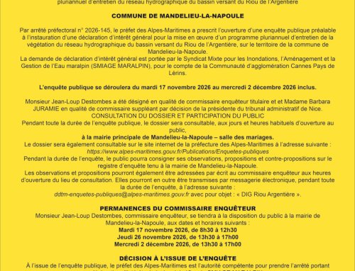 Enquête publique : commune de Mandelieu-la Napoule